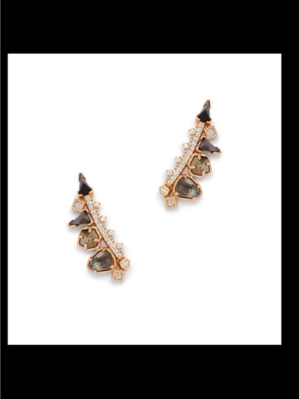 Clarissa Ear Climbers Rose Gold Pyrite from Kendrascott